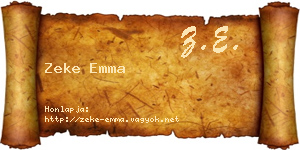 Zeke Emma névjegykártya