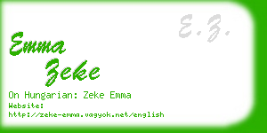 emma zeke business card
